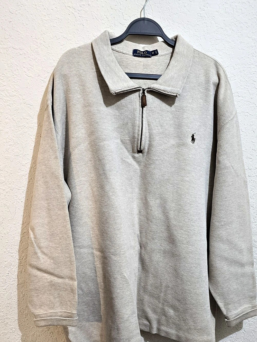 Polo Ralph Lauren Luxury Jersey Quarter-Zip Pullover Beige 1XB